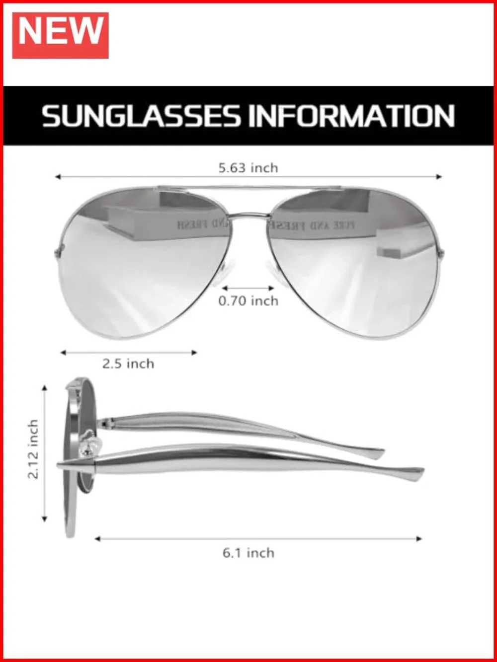 Retro Gold Oversized Aviator Sunglasses UV Protection